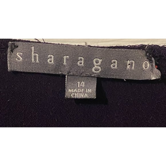 Sharagano wrap knit purple dress sz 14 - Picture 6 of 6